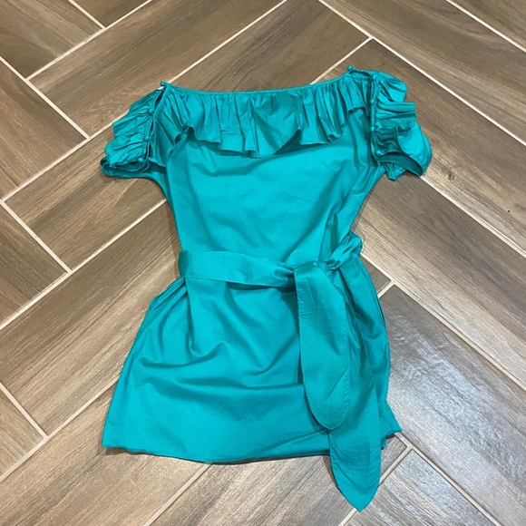 Juicy Couture ruffle collar green dress Size Small - Picture 12 of 16
